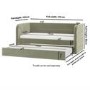 Velvet Single Day Bed with Trundle in Sage Green - Newton