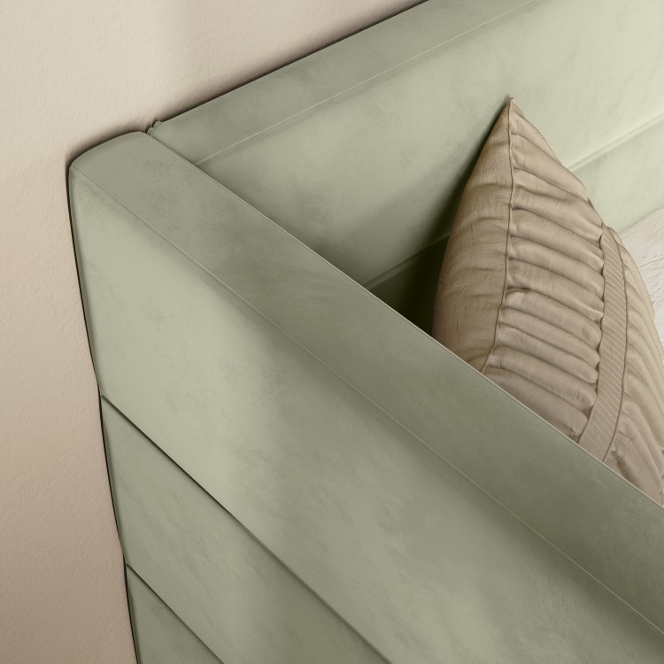 Velvet Single Day Bed with Trundle in Sage Green - Newton