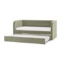 Velvet Single Day Bed with Trundle in Sage Green - Newton