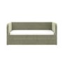 Velvet Single Day Bed with Trundle in Sage Green - Newton