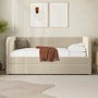 Velvet Single Day Bed with Trundle in Beige - Newton