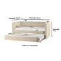 Velvet Single Day Bed with Trundle in Beige - Newton