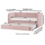 Velvet Single Day Bed with Trundle in Pink - Newton