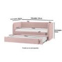 Velvet Single Day Bed with Trundle in Pink - Newton