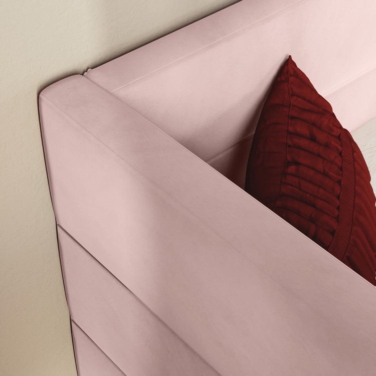 Velvet Single Day Bed with Trundle in Pink - Newton