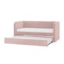 Velvet Single Day Bed with Trundle in Pink - Newton