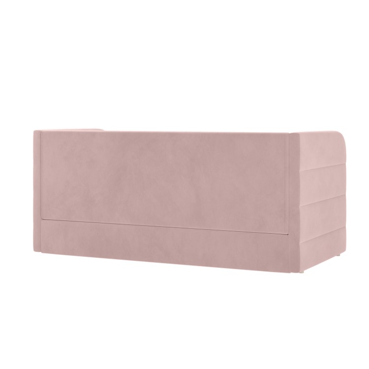Velvet Single Day Bed with Trundle in Pink - Newton