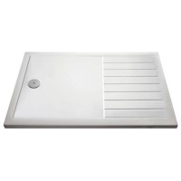 ALMOST PERFECT - 1400x900mm Low Profile Rectangular Walk In Shower Tray with Drying Area - Purity 