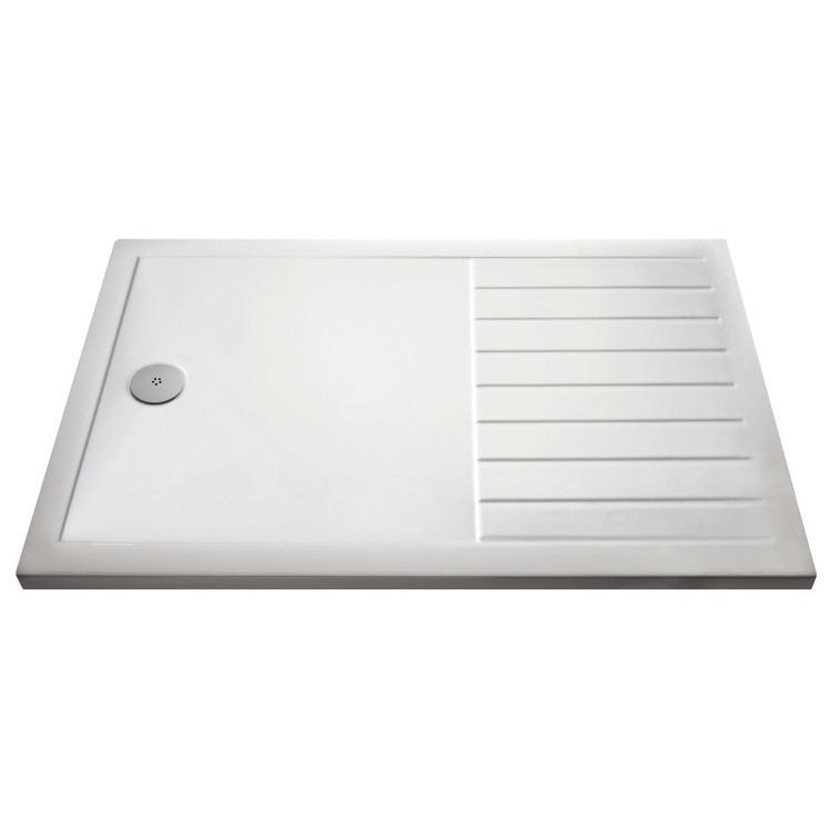 ALMOST PERFECT - 1400x900mm Low Profile Rectangular Walk In Shower Tray with Drying Area - Purity 