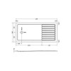 1700x800mm Low Profile Rectangular Walk In Shower Tray with Drying Area - Purity&#160;