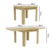 Small Oak Square Extendable Dining Table - Seats 4-6 - New Town