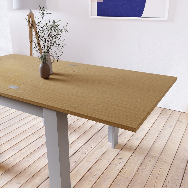 Grey and Oak Extendable Dining Table - Seats 4-6 - New Town