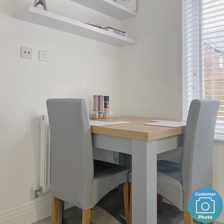 Grey and Oak Extendable Dining Table - Seats 4-6 - New Town