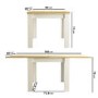 Cream and Oak Extendable Dining Table - Seats 4-6 - New Town