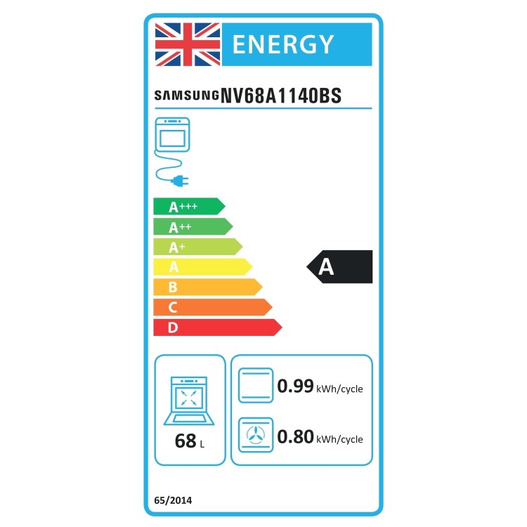 Refurbished Samsung NV68A1140BS 60cm Single Built In Electric Oven Stainless Steel