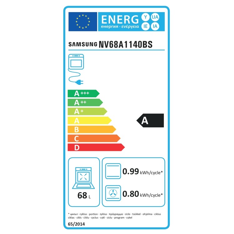 Refurbished Samsung NV68A1140BS 60cm Single Built In Electric Oven Stainless Steel