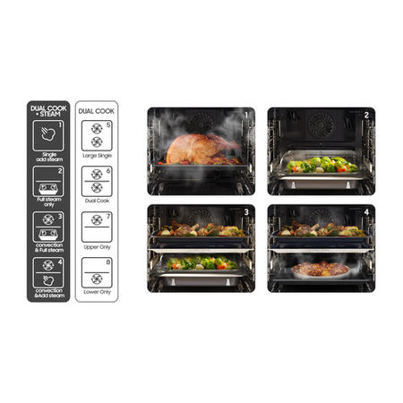 Refurbished Samsung NV75T8579RK 60cm Single Built In Electric Oven Black