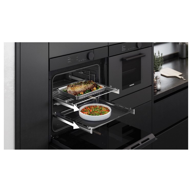 Samsung Infinite Dual Cook Steam Electric Single Oven - Graphite Grey