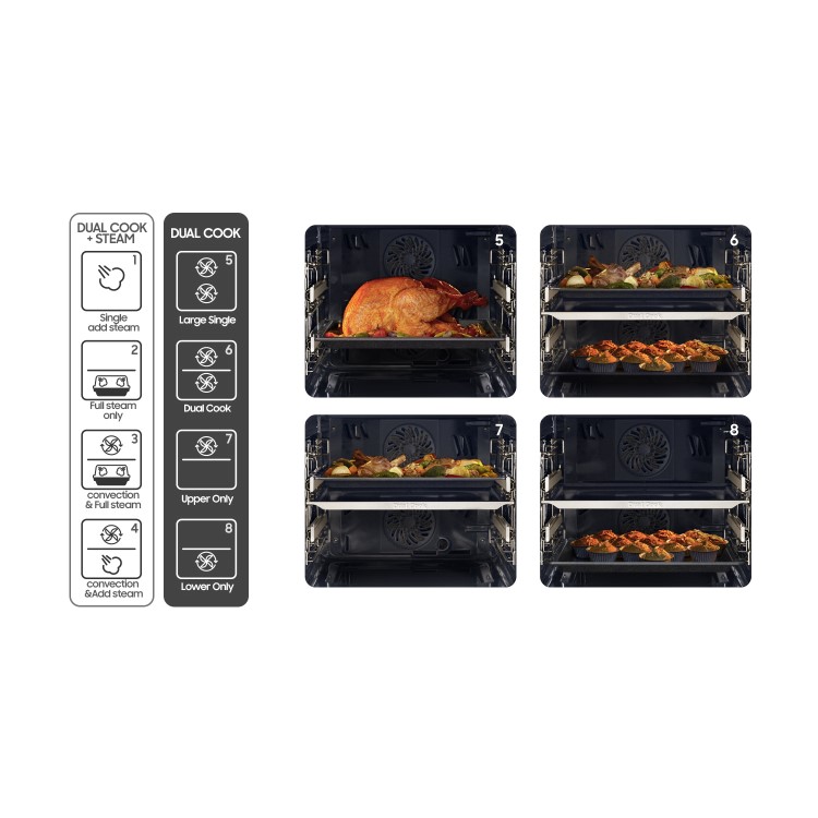 Samsung Infinite Dual Cook Steam Electric Single Oven - Graphite Grey
