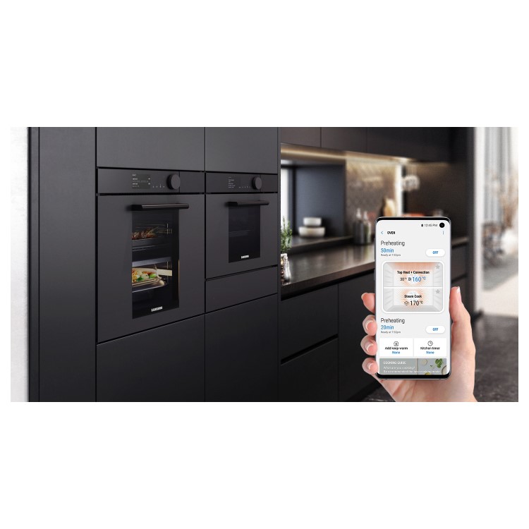 Samsung Infinite Dual Cook Steam Electric Single Oven - Graphite Grey