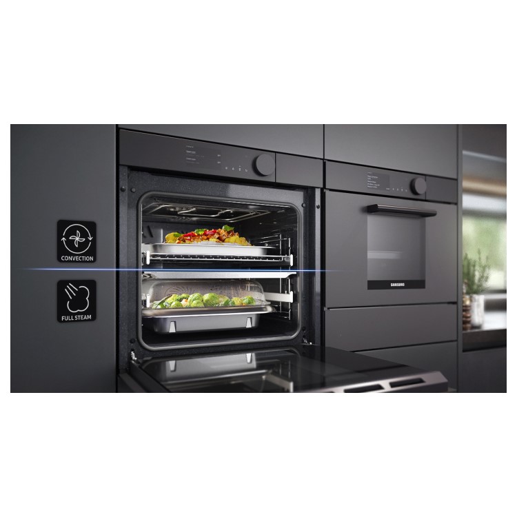 Samsung Infinite Dual Cook Steam Electric Single Oven - Graphite Grey