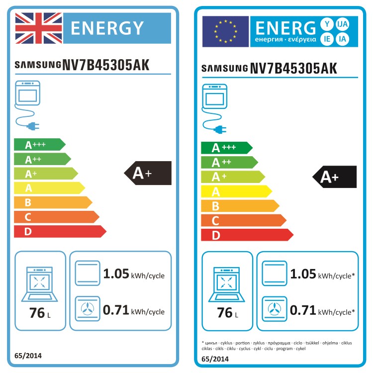 Refurbished Samsung Serie 4 NV7B45305AK 60cm Single Built In Electric Oven Black