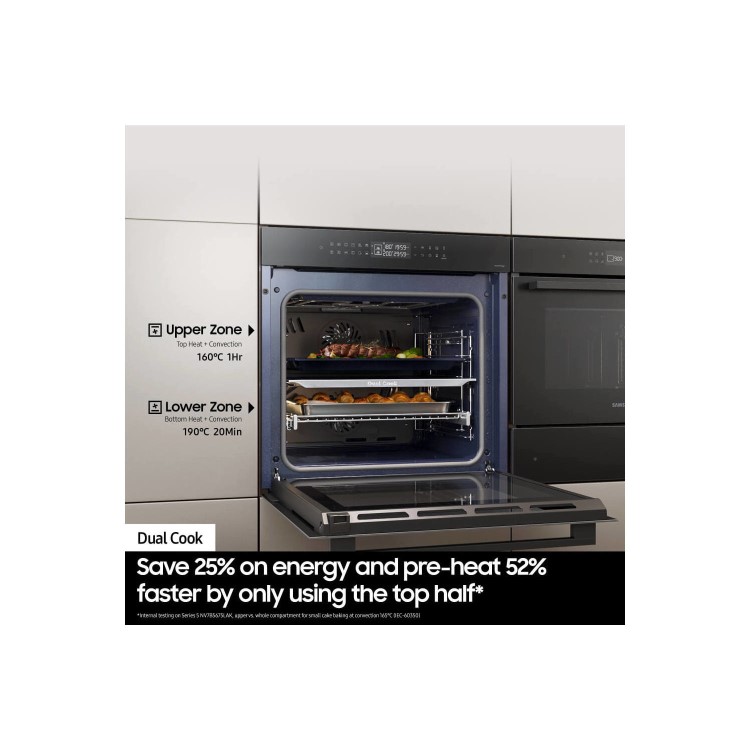 Refurbished Samsung Serie 4 NV7B45305AK 60cm Single Built In Electric Oven Black
