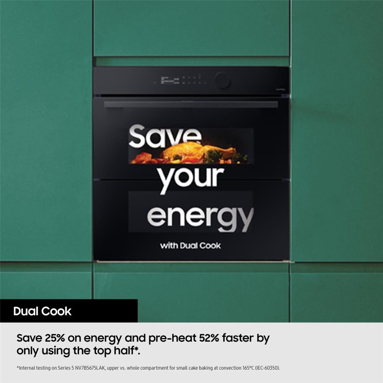 Samsung 60CM DUAL COOK FLEX OVEN IN BLACK GLASS FINISH KNOB