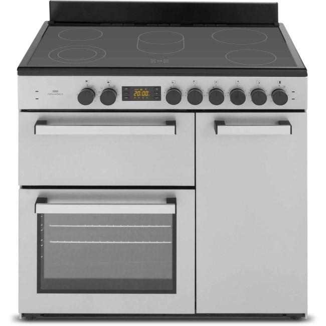 New World 90cm Electric Range Cooker - Stainless Steel