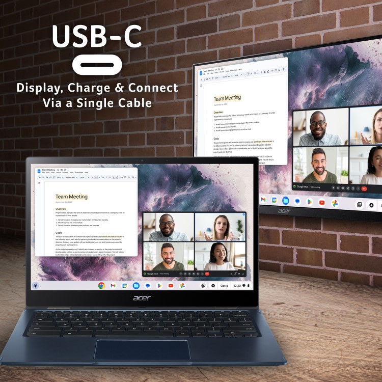 Acer Spin 513 Qualcomm Snapdragon 8GB RAM 64GB eMMC 13.3 Inch Touchscreen Chromebook