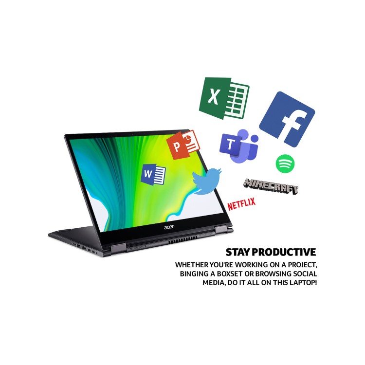 Acer Spin 5 SP513-54N Core i5-1035G4 8GB 512GB SSD 13.5 Inch Touchscreen Windows 10 2-in-1 Convertible Laptop