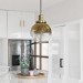 Gold Smoked Glass Globe Pendant Light with Dimpled Effect - Salerno