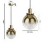 GRADE A1 - Box Opened Salerno Gold Smoked Glass Globe Pendant Light with Dimpled Effect