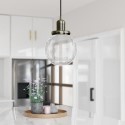 NYM002 Clear Glass Pendant Ceiling Light with Dimpled Effect - Salerno