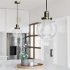 Clear Glass Pendant Ceiling Light with Dimpled Effect - Salerno