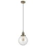 Clear Glass Pendant Ceiling Light with Dimpled Effect - Salerno