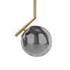 Dimpled Smoked Glass Pendant Light with Gold Finish - Salerno