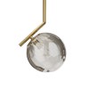 Dimpled Smoked Glass Pendant Ceiling Light with Gold Finish - Salerno