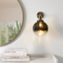 Gold Gradient Dimpled Glass Globe Pendant Light - Salerno