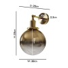 Gold Gradient Dimpled Glass Globe Pendant Light - Salerno