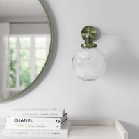 Dimpled Glass Globe Wall Light with Brass Finish - Salerno Dimpled Glass Globe Wall Light with Brass Finish - Salerno
