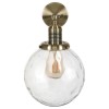 Dimpled Glass Globe Wall Light with Brass Finish - Salerno