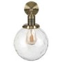 Dimpled Glass Globe Wall Light with Brass Finish - Salerno