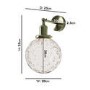 Dimpled Glass Globe Wall Light with Brass Finish - Salerno