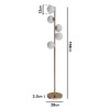 5 Light Brass &amp; Opal Glass Globe Floor Lamp - Salerno