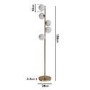 5 Light Brass & Opal Glass Globe Floor Lamp - Salerno