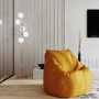5 Light Brass & Opal Glass Globe Floor Lamp - Salerno