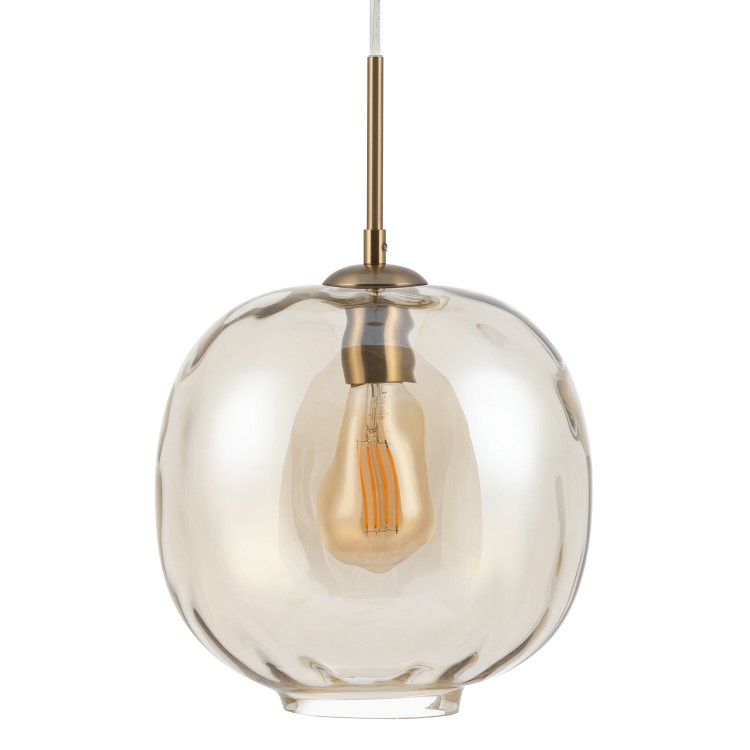 Amber Dimpled Gold Glass Pendant - Avellino
