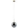 Dark Grey Dimpled Smoked Glass Ceiling Pendant Light - Avellino