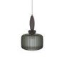 Dark Grey Ribbed Smoked Glass Pendant Ceiling Light - Biella